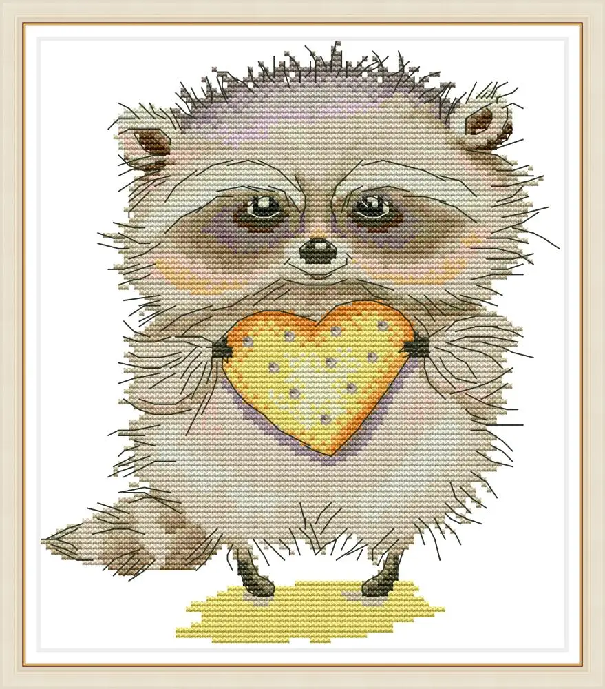 heart cookies cartoon animal diy painting counted print on the canvas DMC 11CT 14CT kits Cross Stitch embroidery needlework Sets | Дом и сад