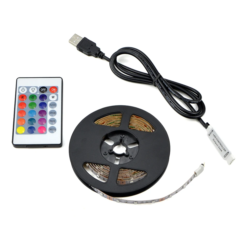 USB Светодиодная лента лампа 2835SMD DC5V гибкая светодиодная 1 м 2 3 4 5 HDTV TV Настольный