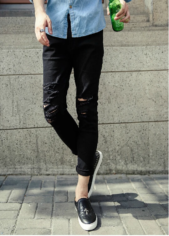 28-33! Модные джинсы В миланском стиле для подиума большие ноги мужская одежда Diao