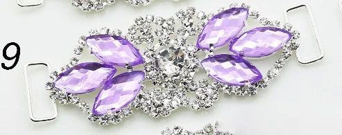 No.9 Light purple 10 шт./партия 69 мм Стразы разъем для плавания одежда соединительный элемент для бикини головной коннектор Пряжка для обуви - Цвет: No.9 Light purple