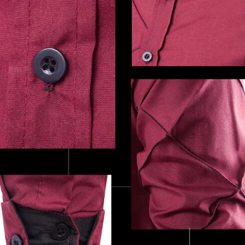 Мужская рубашка с длинным рукавом MKASS черная приталенная большие размеры 3XL 2019 |