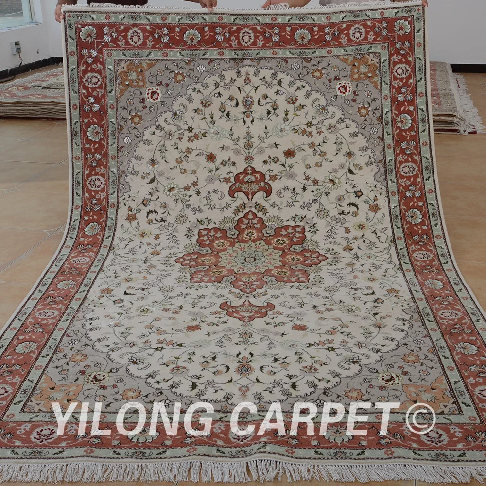 Yilong 6 'x 9 'ковер из Восточной шерсти розовый толстый изысканный индийский