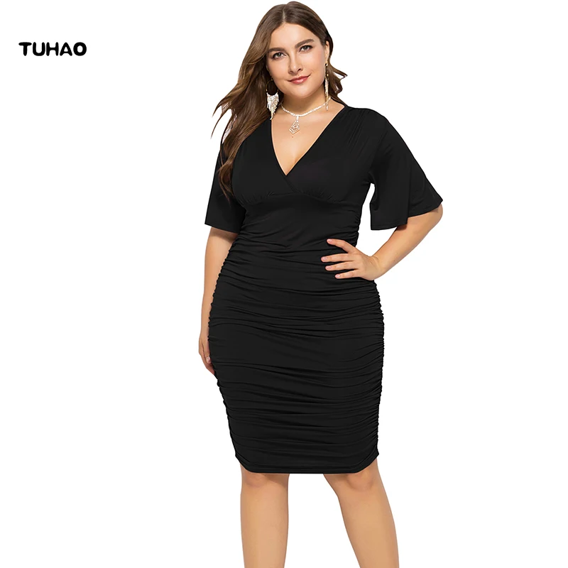TUHAO 2018 летнее платье размера плюс 4XL 3XL женское пикантное облегающее