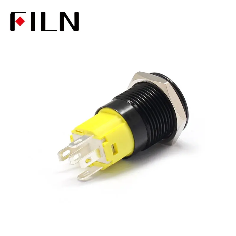 16mm 12v LED Black metal push button switch dashboard warning symbol momentary latching on off car racing | Обустройство дома