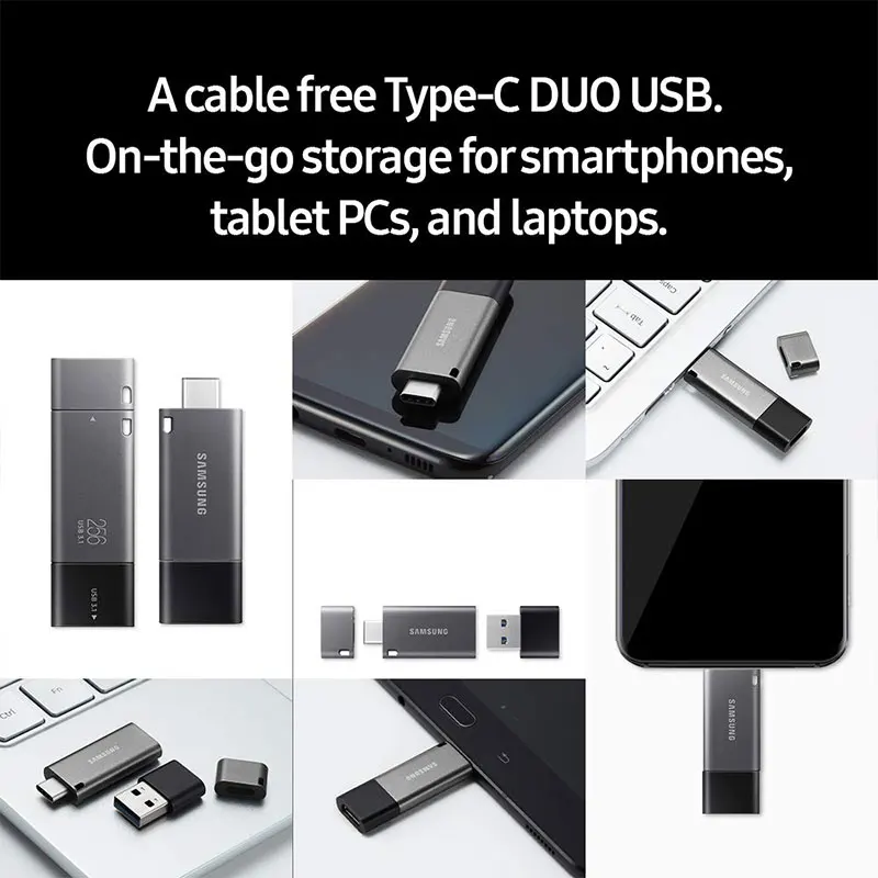 SAMSUNG USB 3,1 флеш-накопитель 64Гб флэшку 32 GB флэш-память 128G Pendrive 256G металлический u-диск DUO Plus 300 МБ/с. для Тип-C/Тип-а
