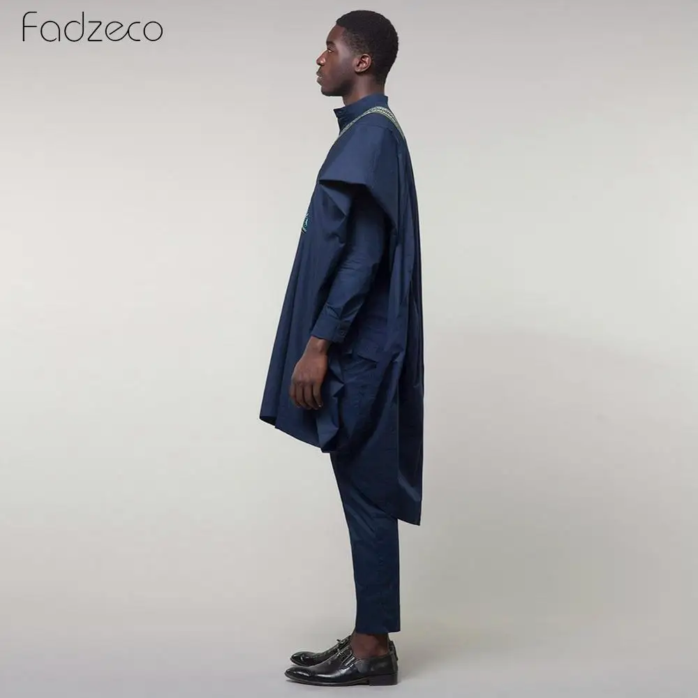 Мужская одежда с вышивкой Дашики Fadzeco комплект из 3 предметов топом рубашкой и