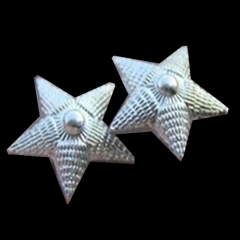 

100 pcs The 87 Russia soldier metal shoulder badge silver plated 20 mm five stars military collar metal badge