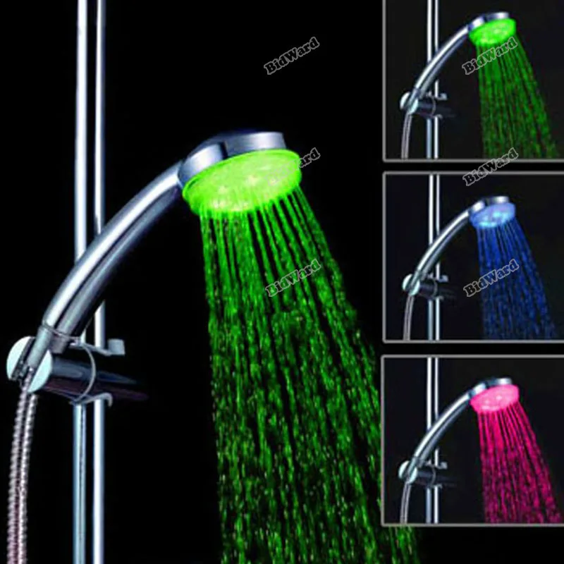 tradecode New idea Temperature Sensor Automatic Control 3 Color LED Hand Held Spray Shower Head #7 Perfectly! | Электронные