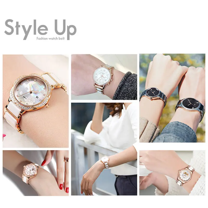 UTHAI C02 Ceramic 20mm watch strap 306L steel 22mm band high quality Watchbands | Наручные часы