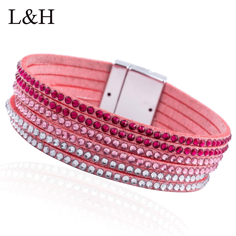 L & H 2018 новый женский браслет Винтажный Классический многослойный из кожи с
