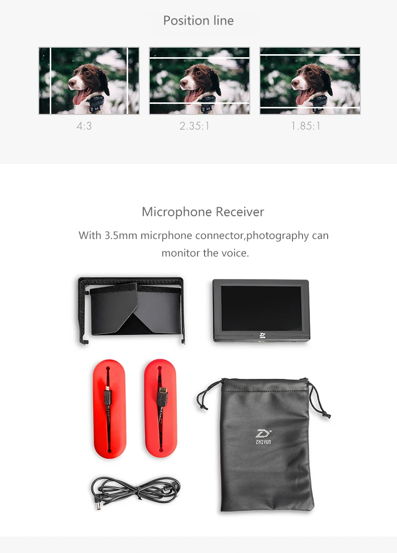 Zhiyun 5," камера монитор видоискатель HDMI для zhiyun Crane 2 3 V2 M weebill lab ручная камера Gimbal стабилизатор дисплей