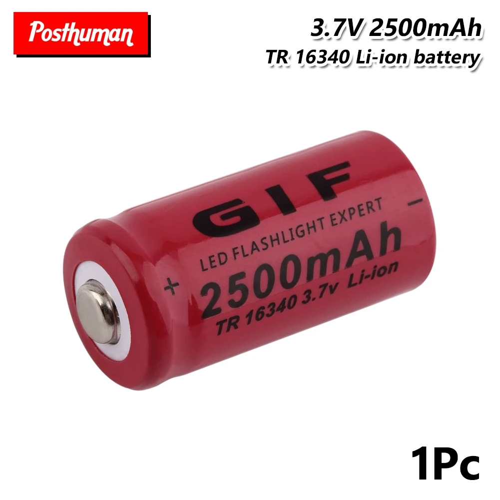1 piece 1/2/4/6/8 шт. 3,7 v 16340 CR123A 5018LC 2500 мА/ч, литий-ионный Перезаряжаемые батареи для светодиодный фонарик налобный фонарь игрушка мини-вентилятор - Цвет: 1 piece