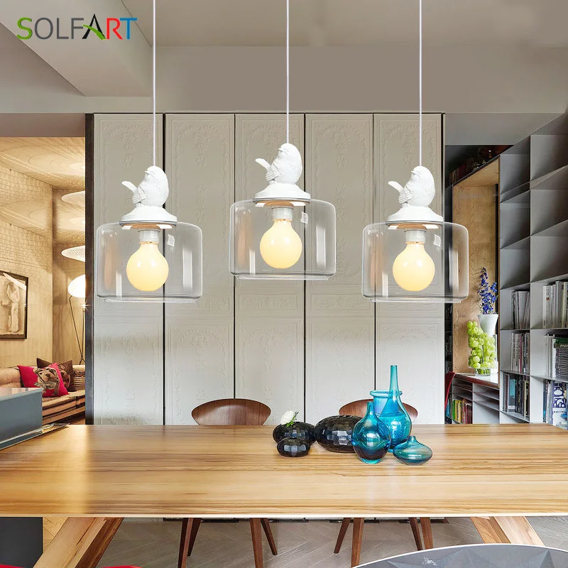

Modern Lighting Fixture Lamparas Abajur Lighting Pendant Lights Loft Lamp With White Bird