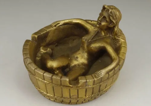 Сборная буддийская китайская интересная латунная пепельница сексуальная леди