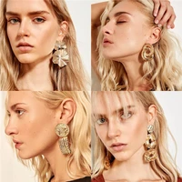fashionsnoops punk metal dangle earrings for women fashion jewelry charm wedding statement geometry drop earrings wholesale