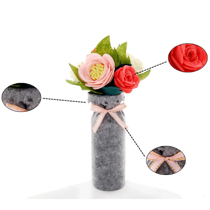 Букет из фетровых цветов Маленькие искусственные розы украшение сделай сам для