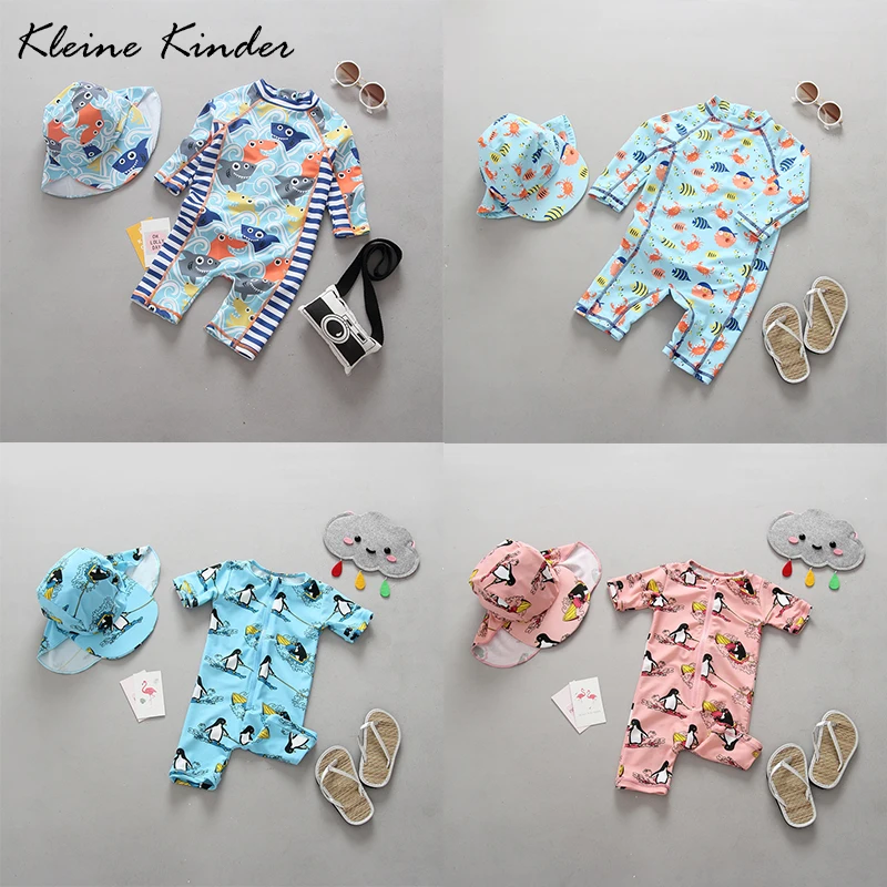 Kleine Kinder/цельный купальный костюм для малышей с рисунком из мультфильма УФ-защита