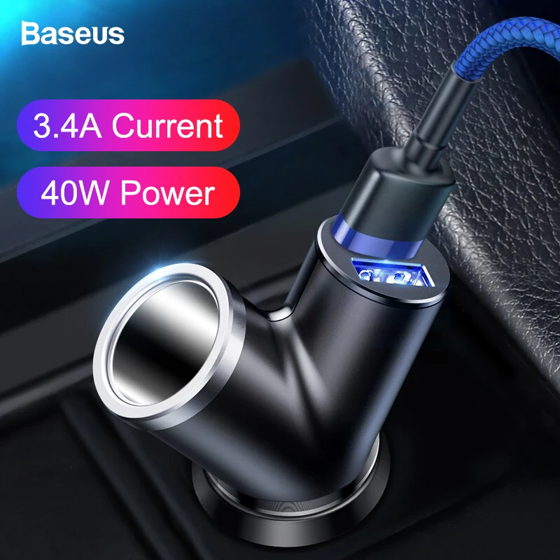 Автомобильное зарядное устройство Baseus 3.4A с двумя usb-портами для iPhone XS Max X samsung, быстрое автомобильное зарядное устройство, usb-адаптер для зарядки телефона в автомобиле