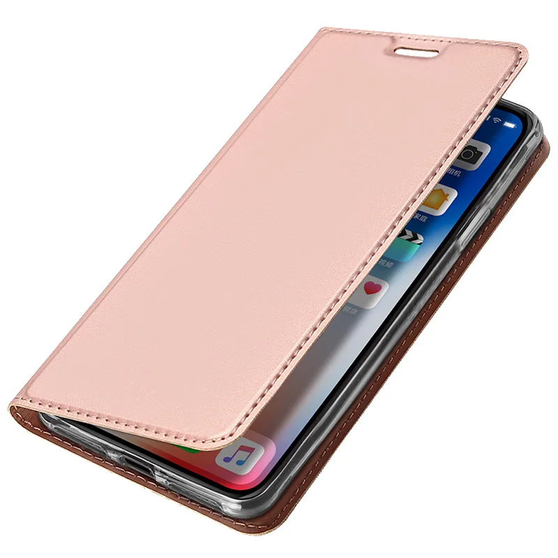 Флип-чехол для iPhone XS Max XR X 8 7 6 6s Plus из искусственной кожи ТПУ Мягкий бампер чехол с отделением для карт держатель кошелек подставка чехол для мобильного телефона - Цвет: rose golden