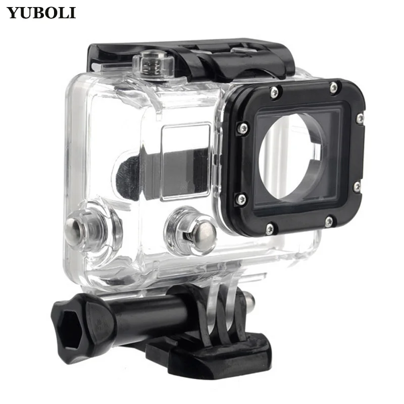 YUBULI Gopro аксессуары go pro hero 3 водонепроницаемый чехол+ крышка объектива чехол для Gopro hero 3 черный/белый/silver edition камеры