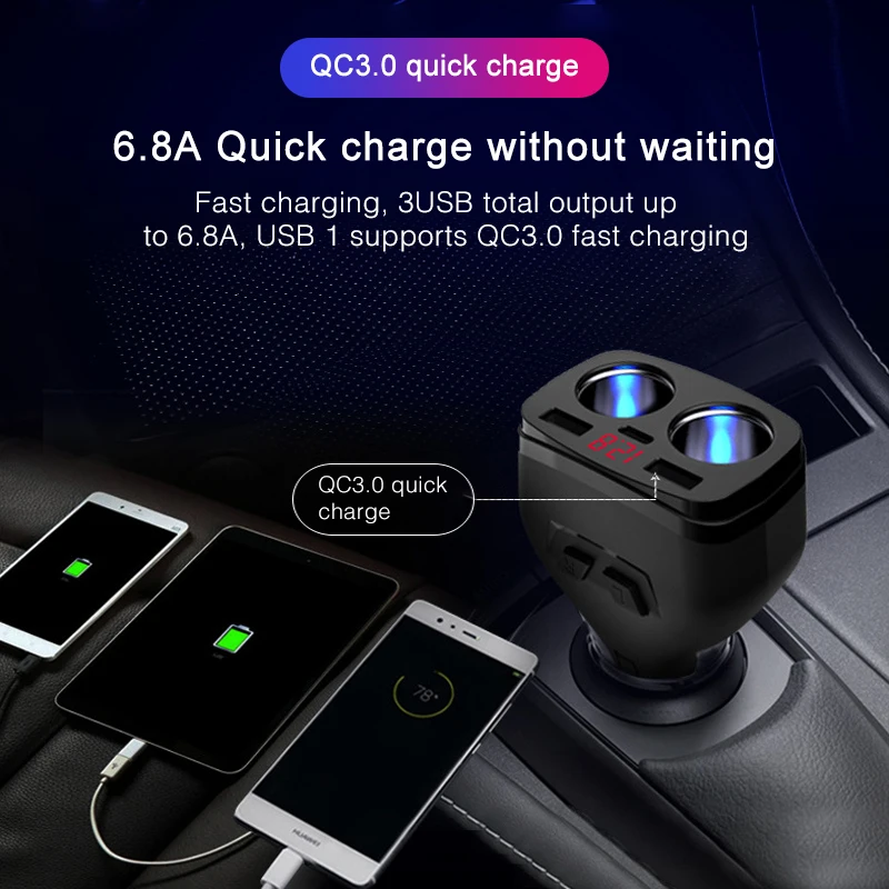 Универсальный разветвитель автомобильного прикуривателя 12 24 В|Зажигалка| |