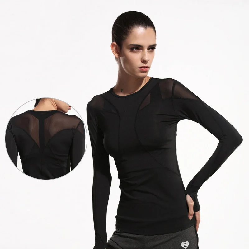 Женская футболка для йоги Топ Для Йоги сетчатая пряжа спортивная рубашка женская