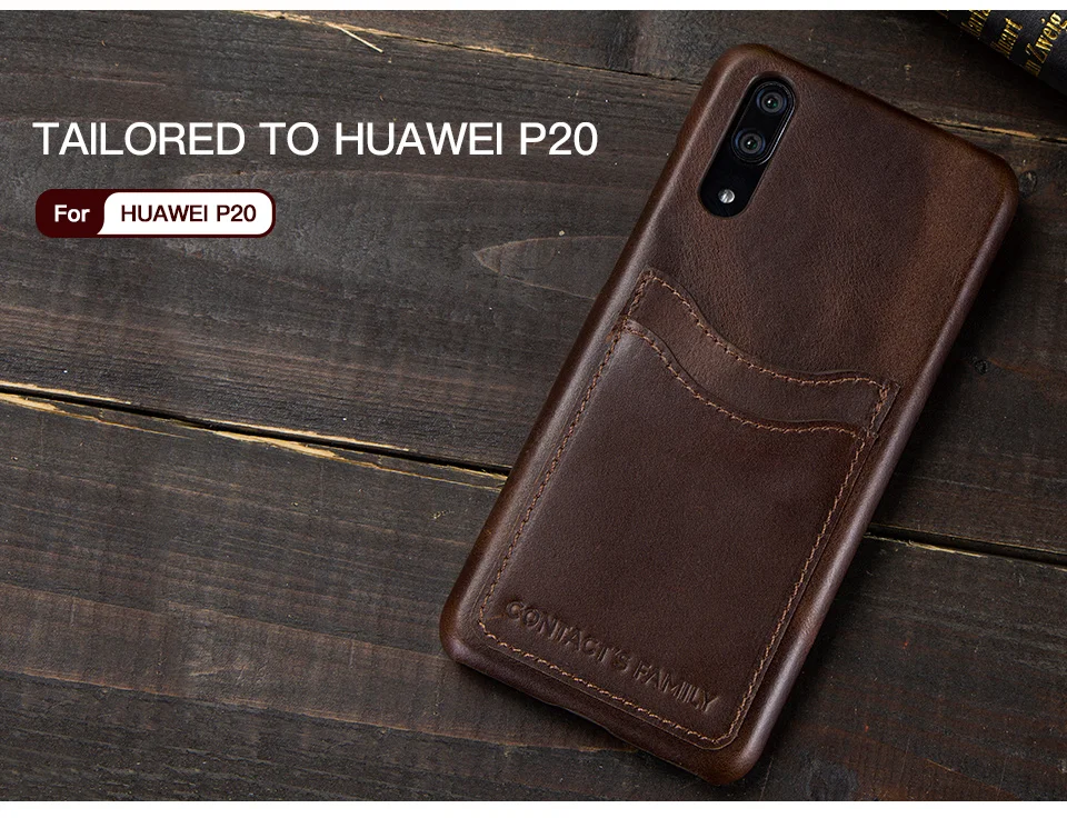 Чехол для huawei P20, натуральная кожа, задняя крышка, силиконовый защитный чехол для huawei P20 с карманом, гравировка