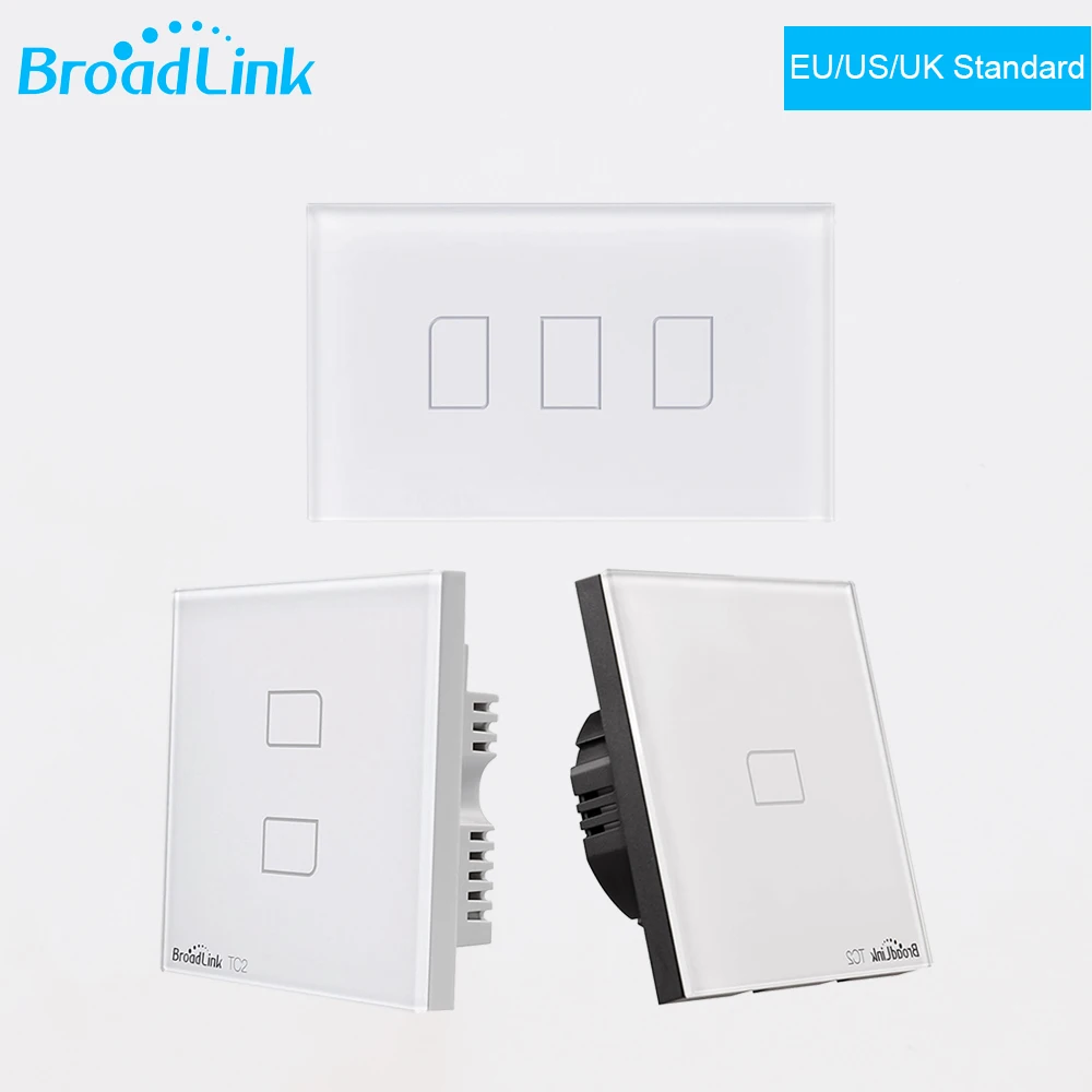 Broadlink TC2 AU US EU Стандартный сенсорный выключатель света 433 белая Панель Умный дом