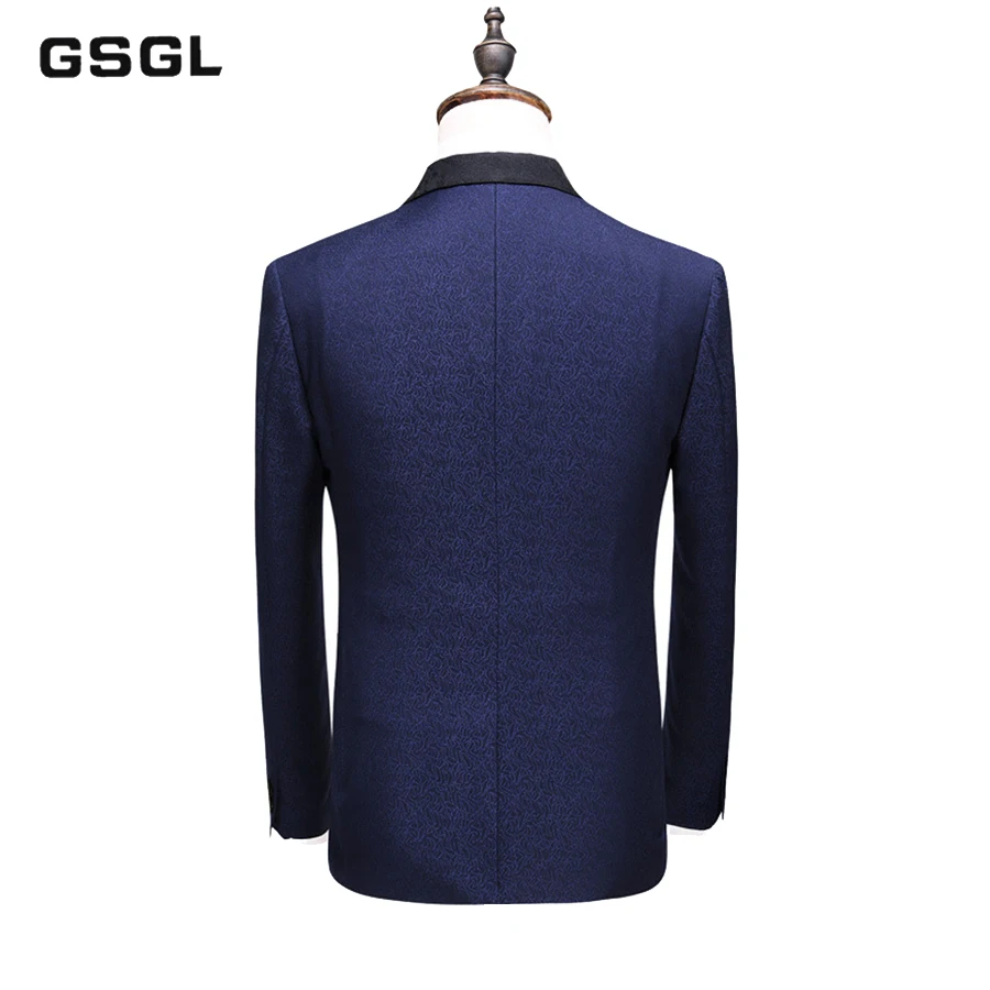 Mens Floral One Button Suits Party Wedding Groom Tuxedos Groomsmen 3 Piece Suit (Jacket+vest+Pants) Male Costume Mariage Homme