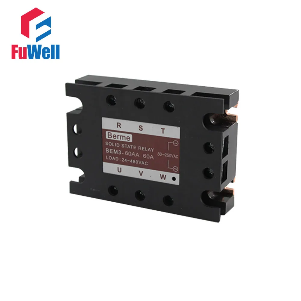3 фазы твердотельные реле SSR AC 60AA Вход на рост от 80 до 250V нагрузка 24 480V AC|solid state