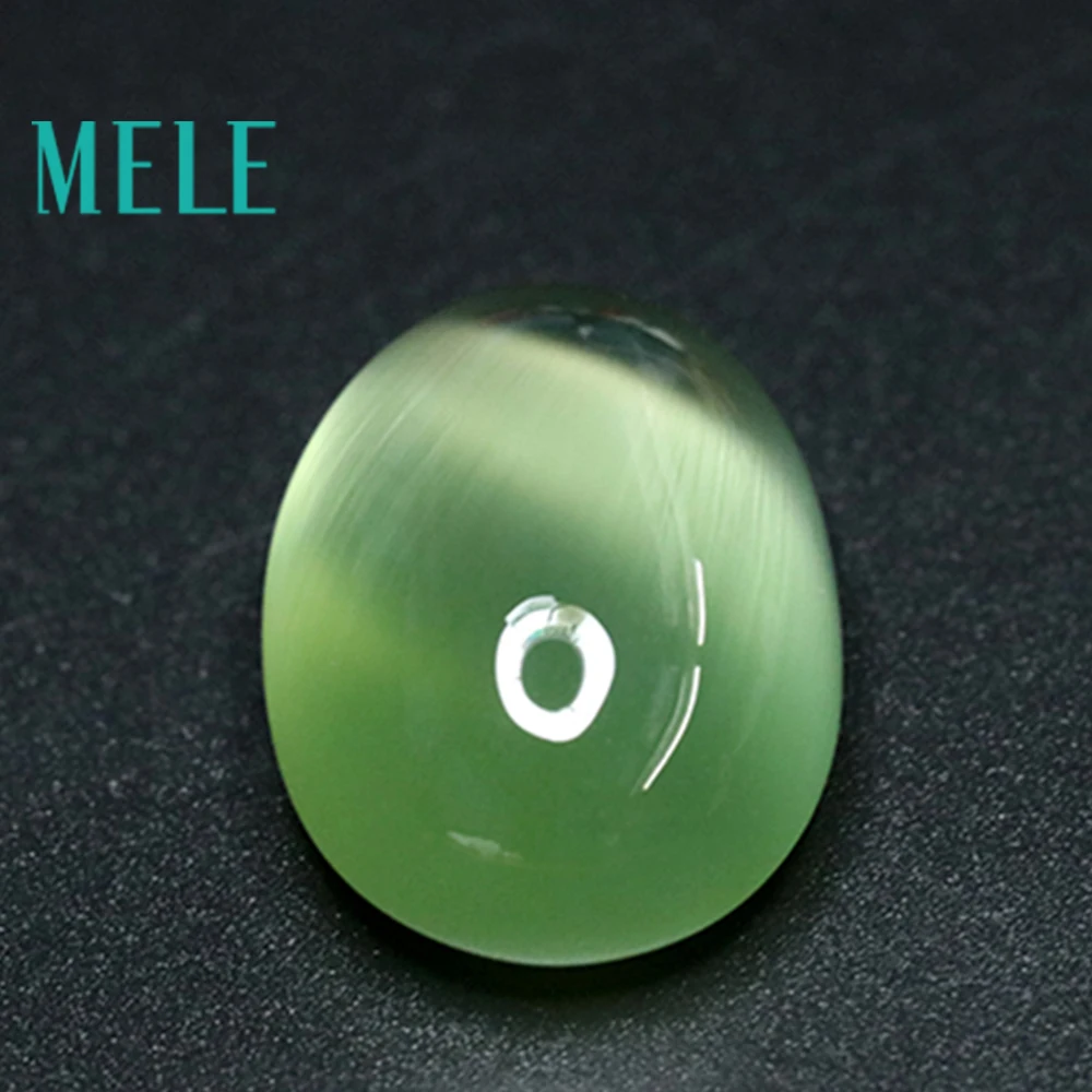 MELE Australia natural prehnite for jewelry making,Oval cut 17.8X25X11.5mm 42.3ct loose gemstones DIY jewelry