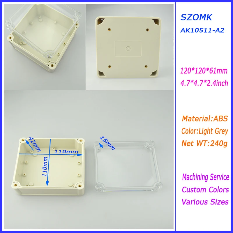 Водонепроницаемый пластиковый корпус электронный 2014 новый (1 шт.) 120*120*61 мм