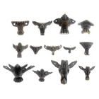 4 шт. антикварные Защитные уголки, бронзовая шкатулка для ювелирных изделий, деревянный чехол, декоративные уголки для ног