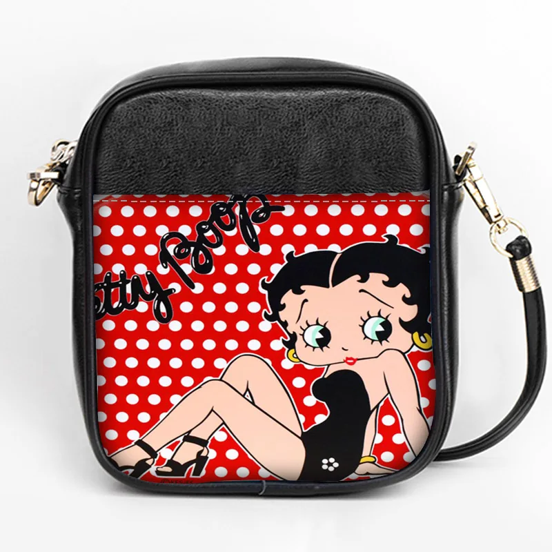 Новая Мода Betty Boop Слинг Сумка на заказ для женщин Слинг сумки на ремне кожа мини девушки Tote вечерние сумки DIY Слинг Сумка