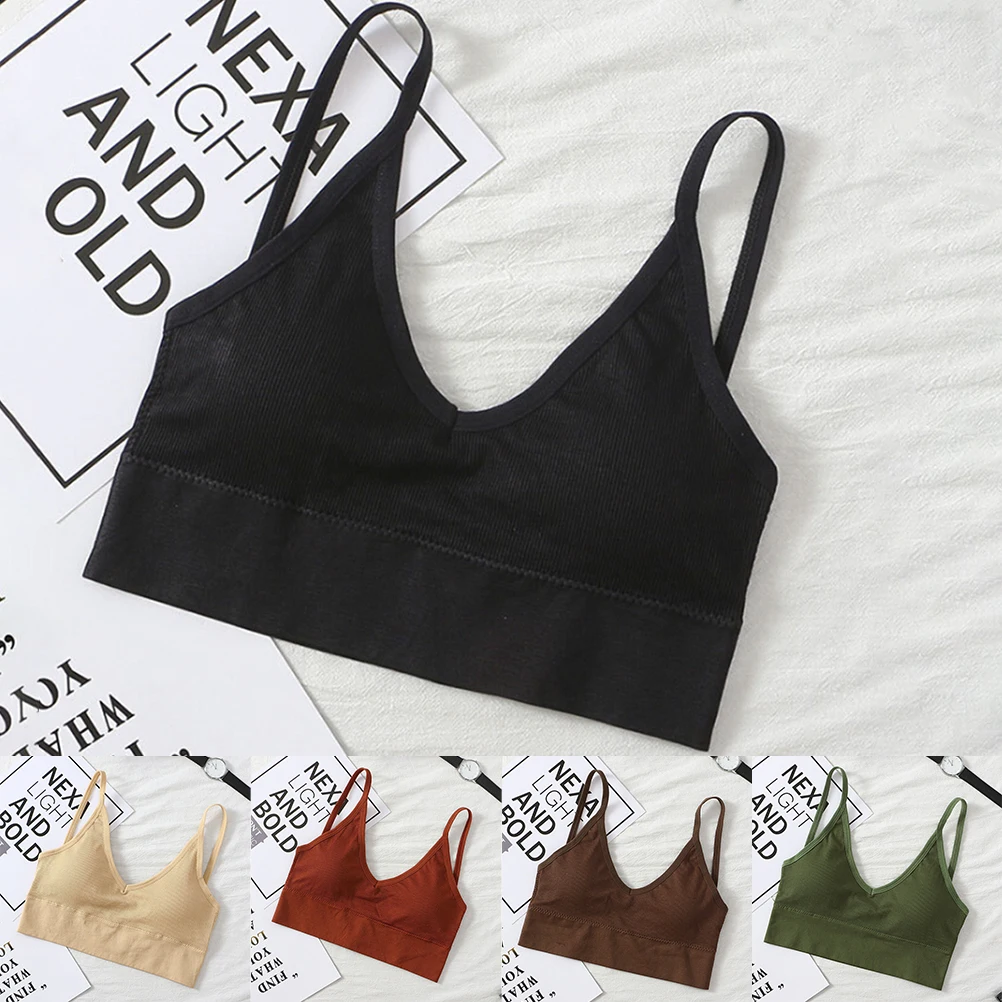 

Ladies Tube Top Cropped Strapless Tops Ladies Inner Underwear Sexy Solid 7 Colors Cotton Female Underwear