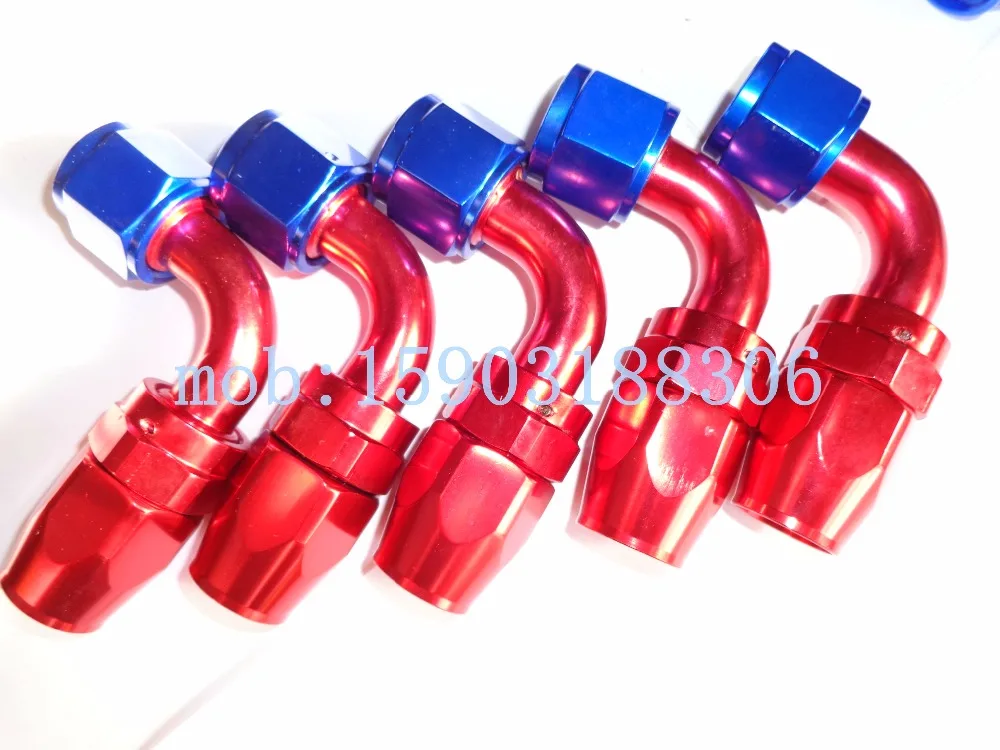 Интегрированный алюминиевый Высококачественный Масляный шланг AN8 90 градусный