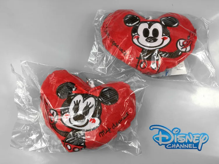 Disney Микки Маус кошельки с рисунками плюшевый Кошелек держатель для монет для карт в форме сердца подвеска с Минни украшение милый кошелек для монет