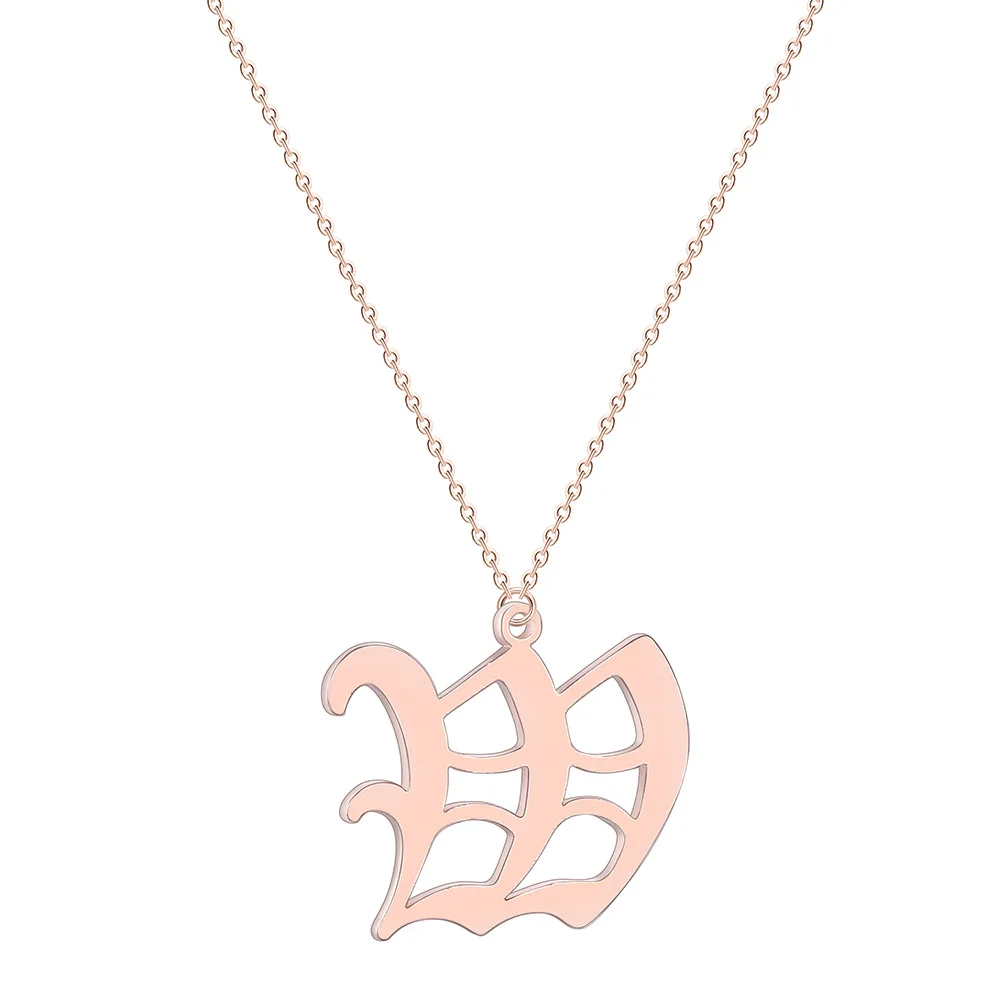 Старая английская буква W ожерелье из нержавеющей стали 26 алфавит имя подарок на