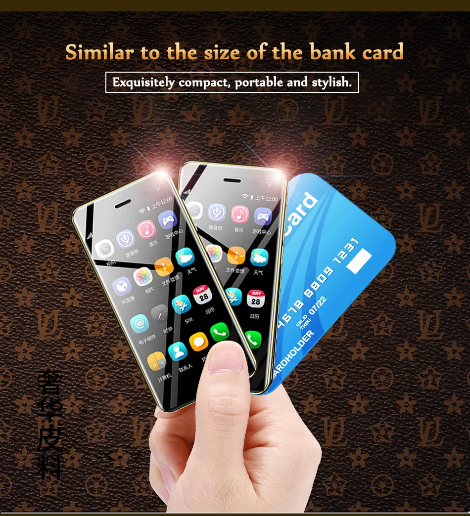 Ulcool U2 портативный мобильный телефон Android 8,1 4G Lte 3,1" MTK6739 Dual SIM четырехъядерный телефон кожа роскошный супер мини смартфон