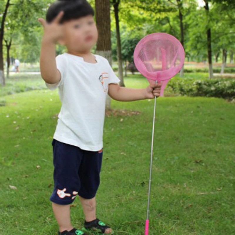 

Vissen 38CM Extendable Butterfly Net Insect Bug Handle Pole Folding Colorful fish landing net Fishing Nets Tools