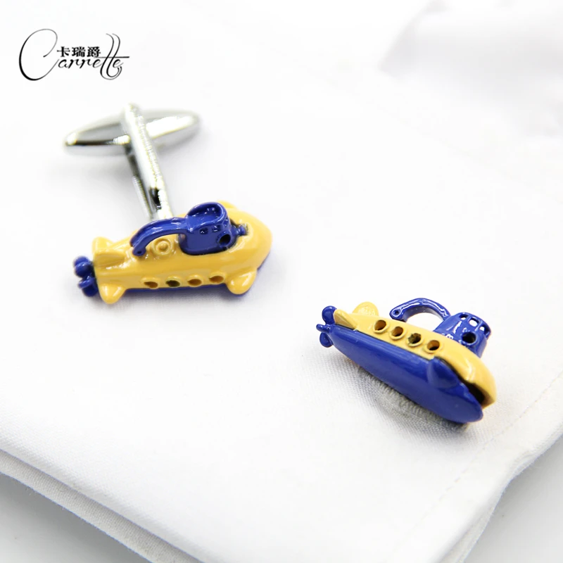 Новые запонки в стиле подводной лодки Carrette французские для рубашек с рукавами