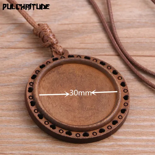 8D136030mm PULCHRITUDE 2 шт. 25/30 мм, длинна по стельке дерево кабошоны принадлежности пустой камея Подвеска База лотки с кожаной шнура для изготовления ювелирных изделий - Цвет: 8D136030mm