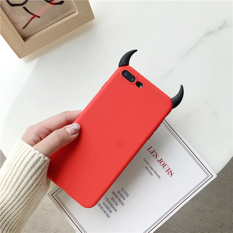 Чехол для телефона Evil iPhone X XS 11 12 mini Pro Max XR 7 8 Plus 6 6S SE 5 5S Чехлы Devil OX Horns Demon Angle мягкий