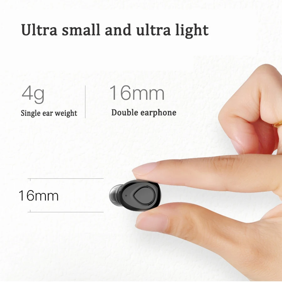 Bluetooth наушники беспроводные гарнитура Мини спортивные шумоподавление с