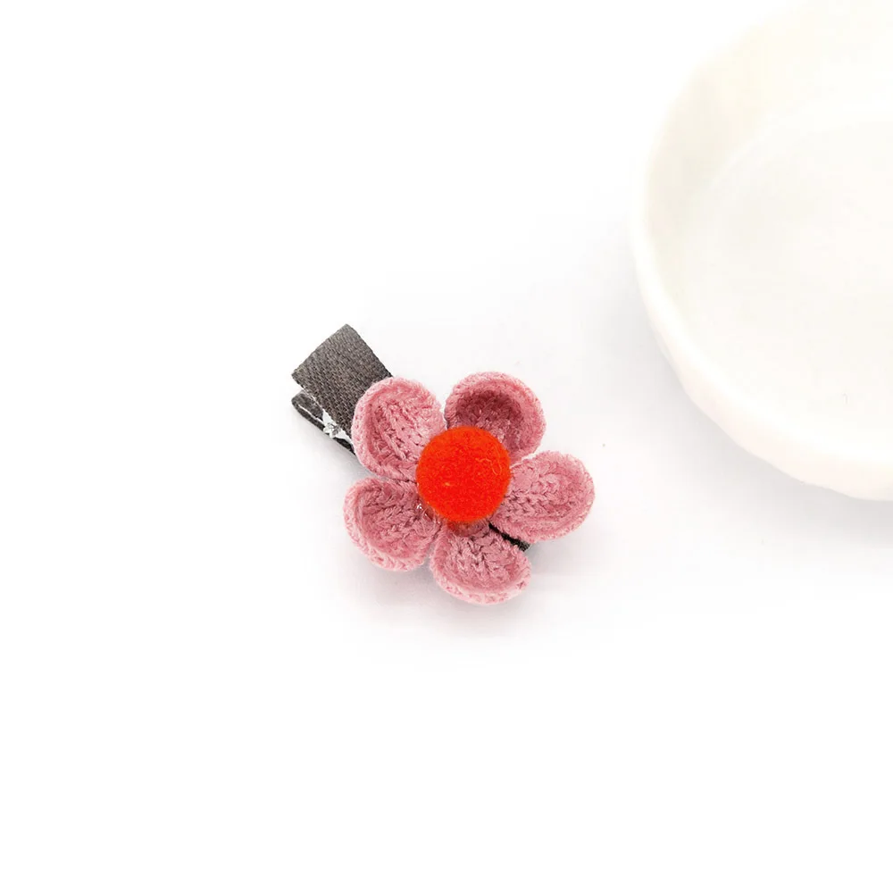 Pink Pin 1 шт., шерсть, вязанные веревки для волос с цветами, эластичные резинки, милые заколки для волос для маленьких девочек, детские заколки для волос, Детские аксессуары для волос, головные уборы - Цвет: Pink Pin