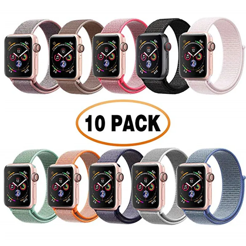 Сменный нейлоновый ремешок для apple watch band 4 44 40 мм мягкий спортивный дышащий iWatch 3 2 1