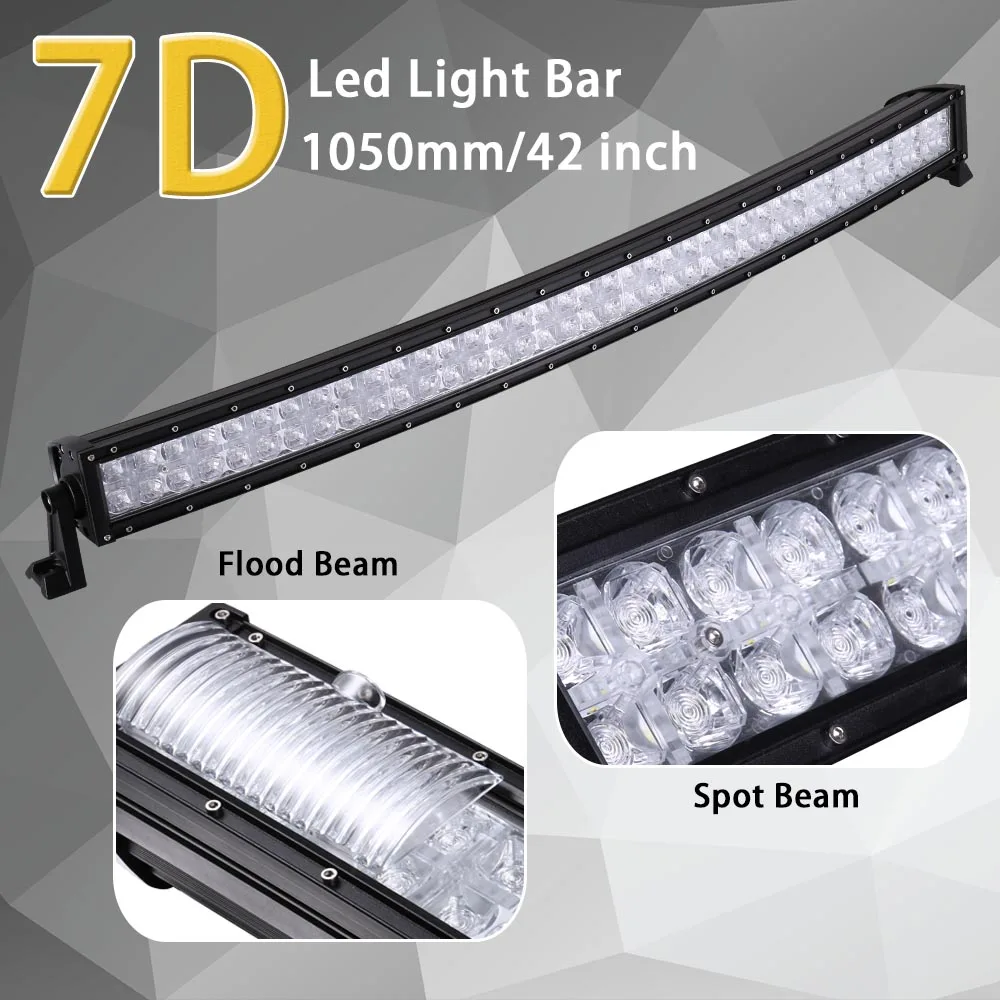 HELLO EOVO 7D изогнутые 42 дюйма 400 Вт с DRL светодиодный рабочий светильник для тягача
