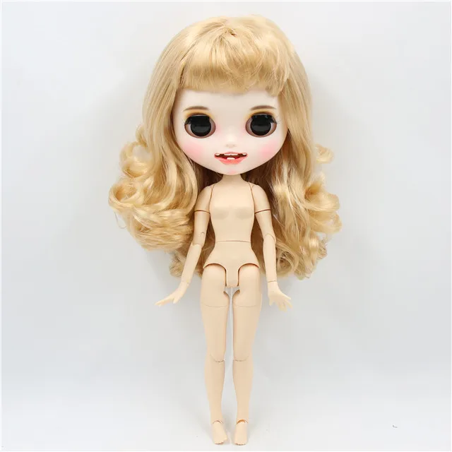 naked doll ICY factory шарнирная кукла blyth toy индивидуальные лица 30 см пользовательские куклы белая кожа сустава тела матовое лицо с зубами брови - Цвет: naked doll
