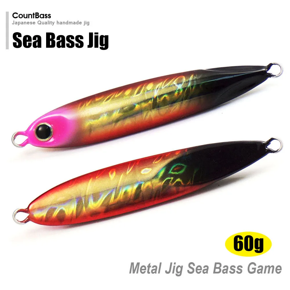 60 г 2,1 унц. Countbass отсадки приманки, металл свинец рыбы джиг, морской тонкий Джиги морской окунь игры Щука рыбалка