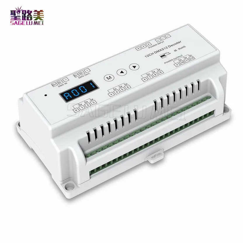 D12 12 каналов 12CH CV DMX512 декодер DC5V-36V вход 5А * выход с дисплеем для комплекта DMX-адрес